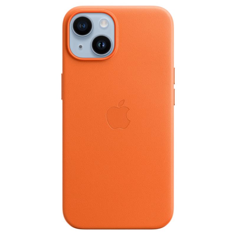 iPhone 14 Leather Case with MagSafe – Orange