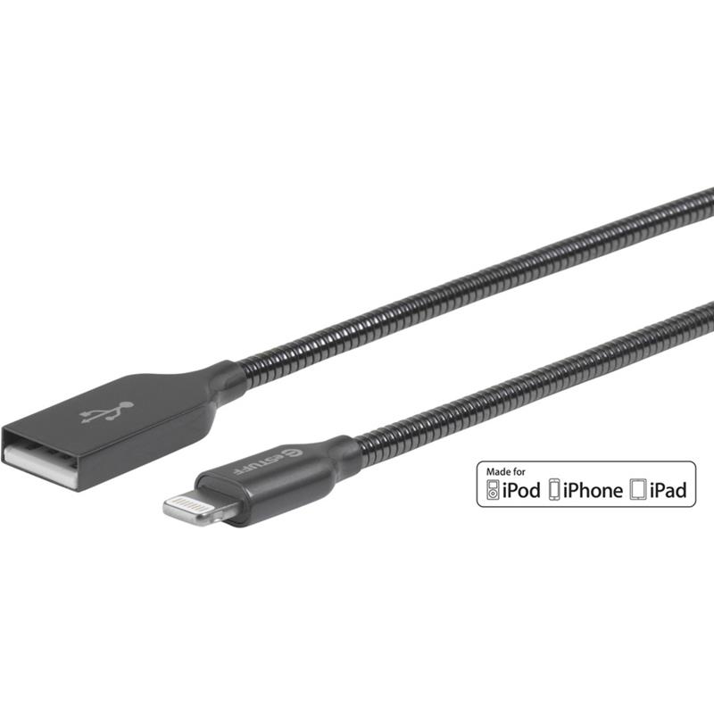 Kaabel eStuff Gunmetal USB A 2.0 – Lightning MFI, 1,5m, must