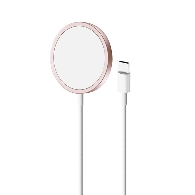 Laadija Puro Magnetic Wireless USB-C, MagSafe, 1m, roosa