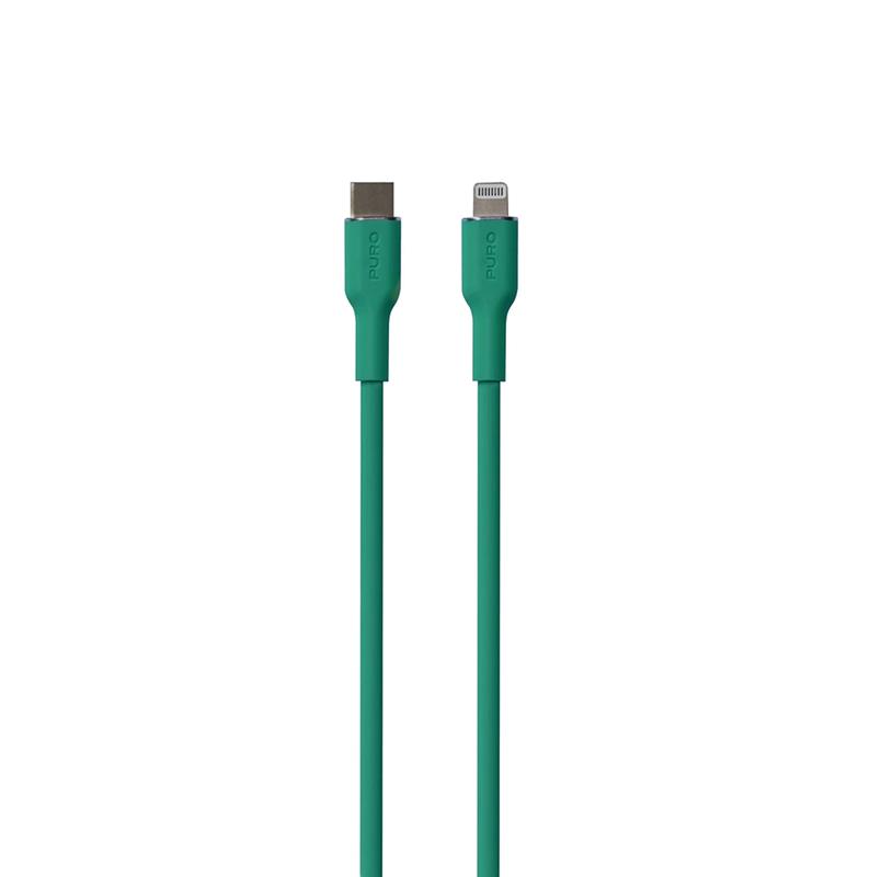 Kaabel Puro Soft USB-C/Lightning, 1,5 m, roheline