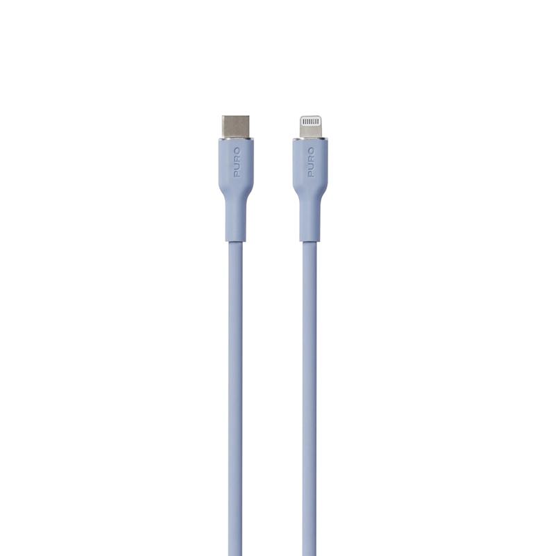 Kaabel Puro Soft USB-C/Lightning, 1,5m, helesinine