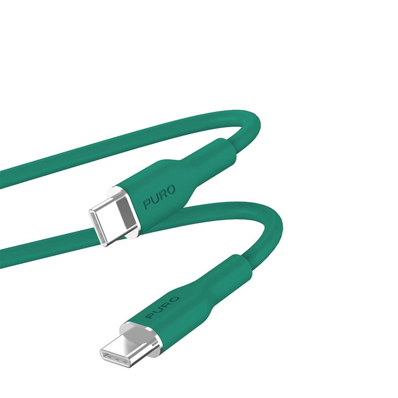 Kaabel Puro Soft USB-C/USB-C, 1,5 m, tumeroheline