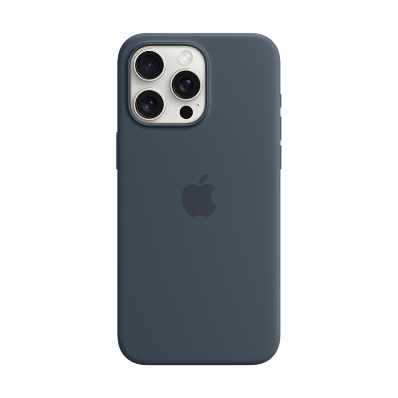 iPhone 15 Pro Max Silicone Case with MagSafe – Storm Blue