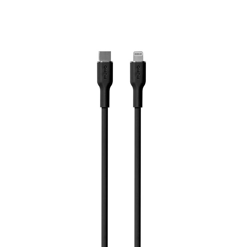 Kaabel Puro Soft USB-C/Lightning 1,5m, must