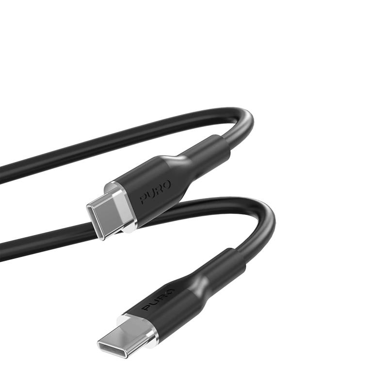 Kaabel Puro Soft USB-C/USB-C 1,5 m, must